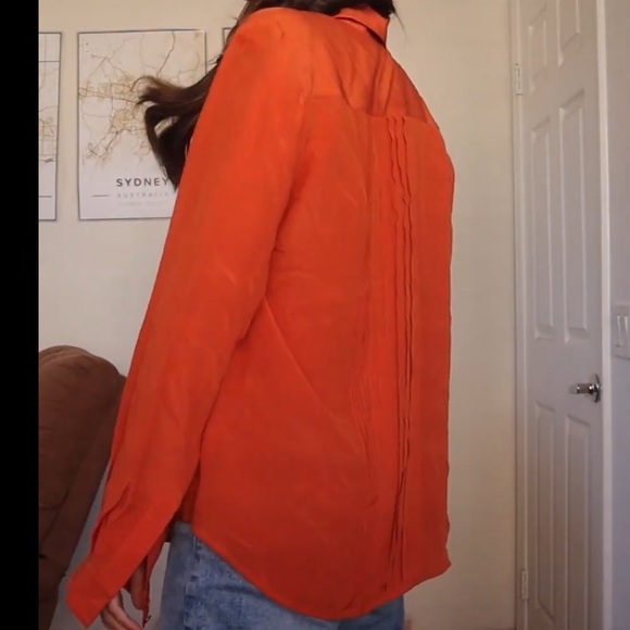 Trina Turk orange silk blouse - Picture 7 of 12